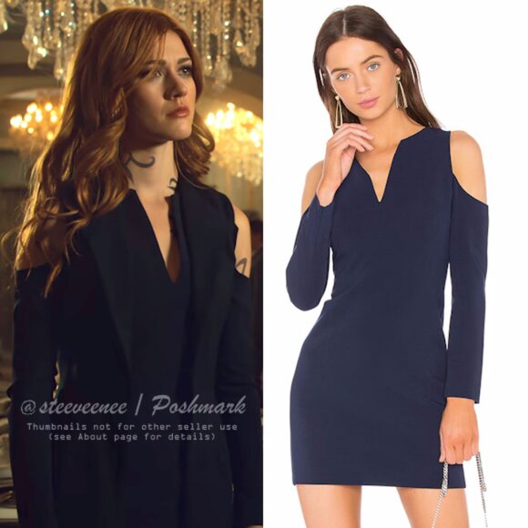 Alice + Olivia Niko Cold Shoulder Dress ASO Clary Fray - Picture 1 of 13